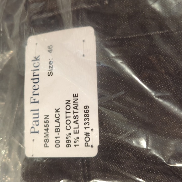 Paul Frederick size 46 black denim pleated pants.New. - Picture 4 of 4